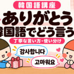 韓国語で「ありがとう」は？カムサハムニダ・コマウォヨの違いと例文